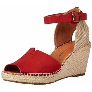 Gentle Souls by Kenneth Cole Women's Charli Espadrille Wedge Sandal Red Size 8.5